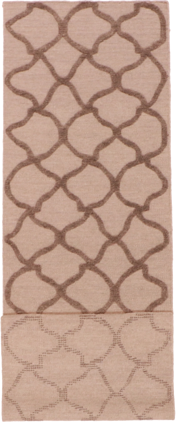 W 2.6 L 8 Modern Runner 100% Wool Hand-Woven All-Over Design - 62713