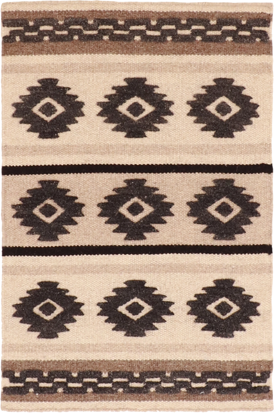 W 2 L 3 Mountain Modern 100% Wool Hand-Woven Geometric Design - 62727