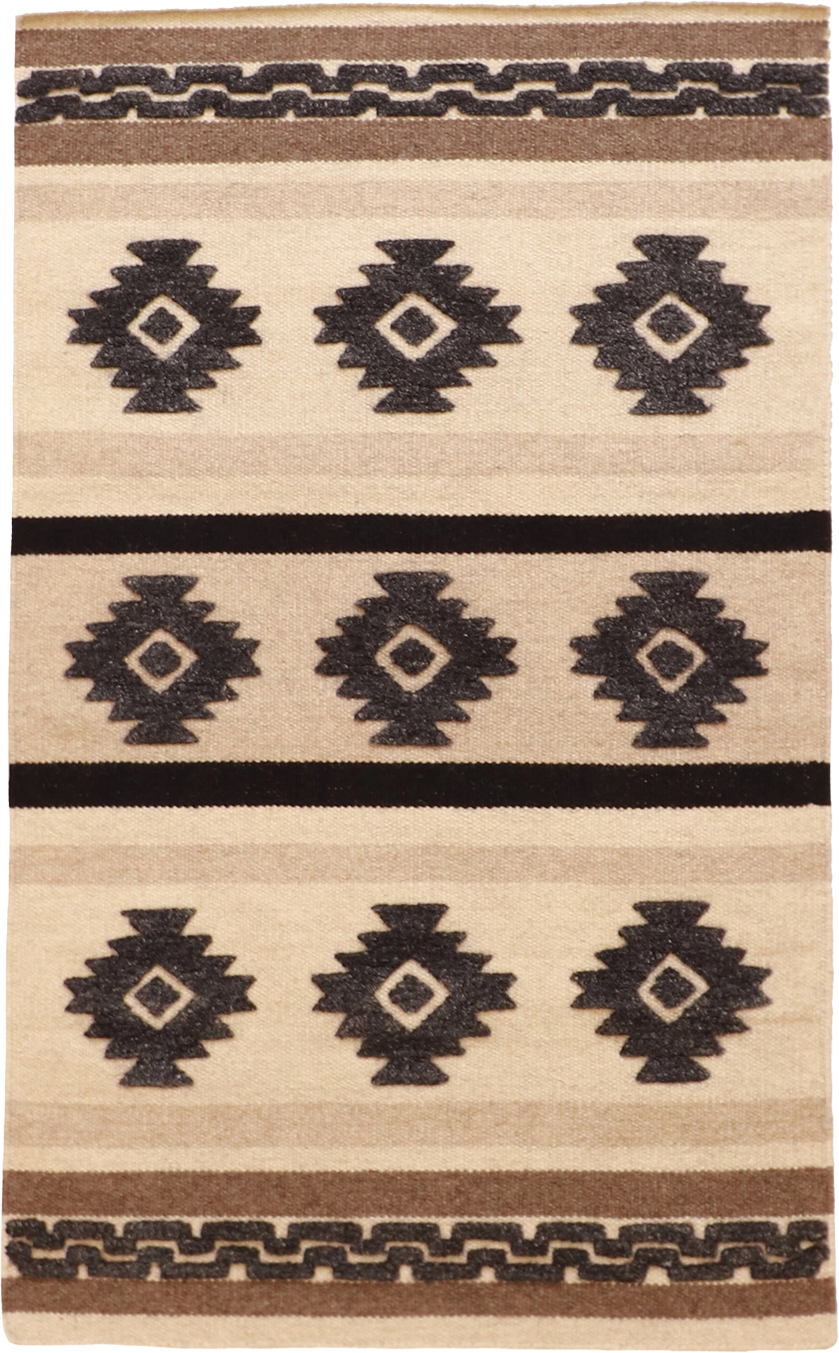 W 3 L 5 Mountain Modern 100% Wool Hand-Woven Geometric Design - 62729