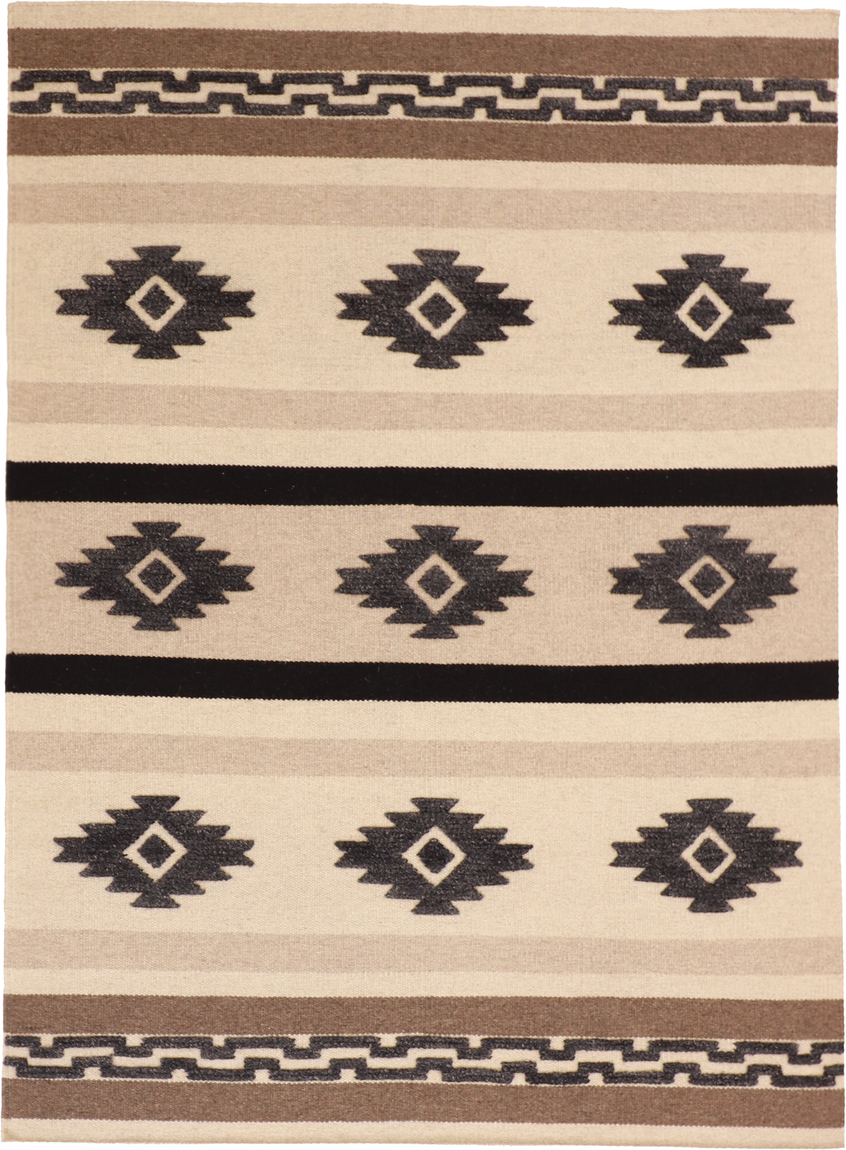 W 5 L 7 Mountain Modern 100% Wool Hand-Woven All-Over Design - 62739