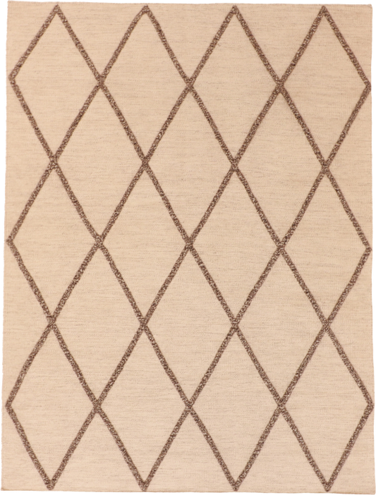 W 5 L 7 Mountain Modern 100% Wool Hand-Woven Geometric Design - 62741