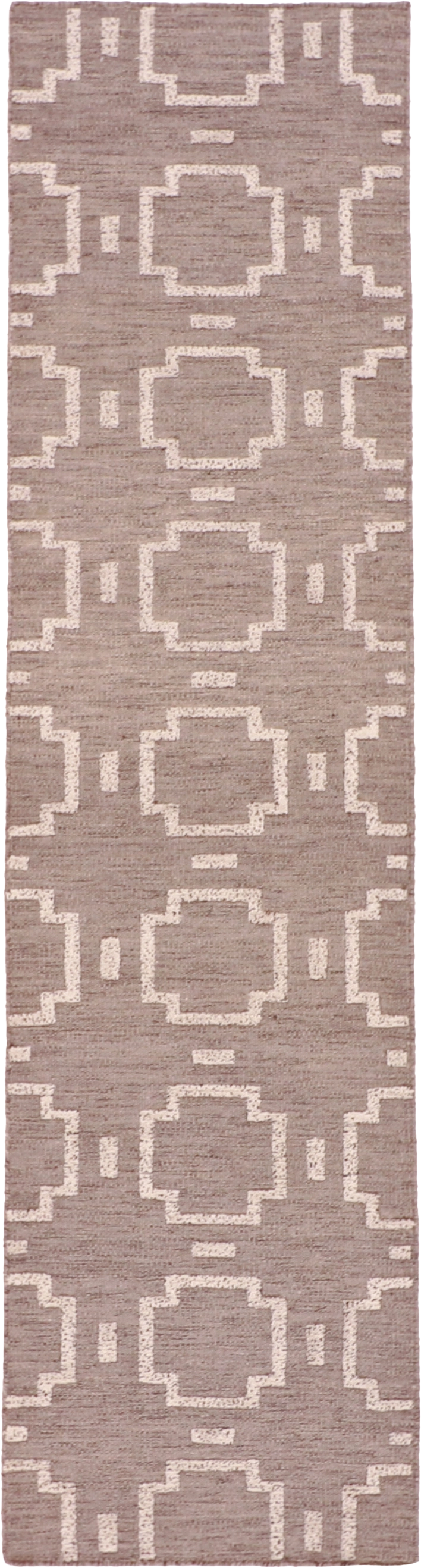 W 2.6 L 10 Modern Runner 100% Wool Hand-Woven All-Over Design - 62743