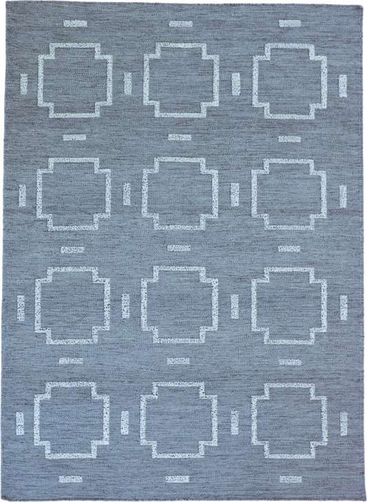 W 5 L 7 Modern 100% Wool Hand-Woven All-Over Design - 62744