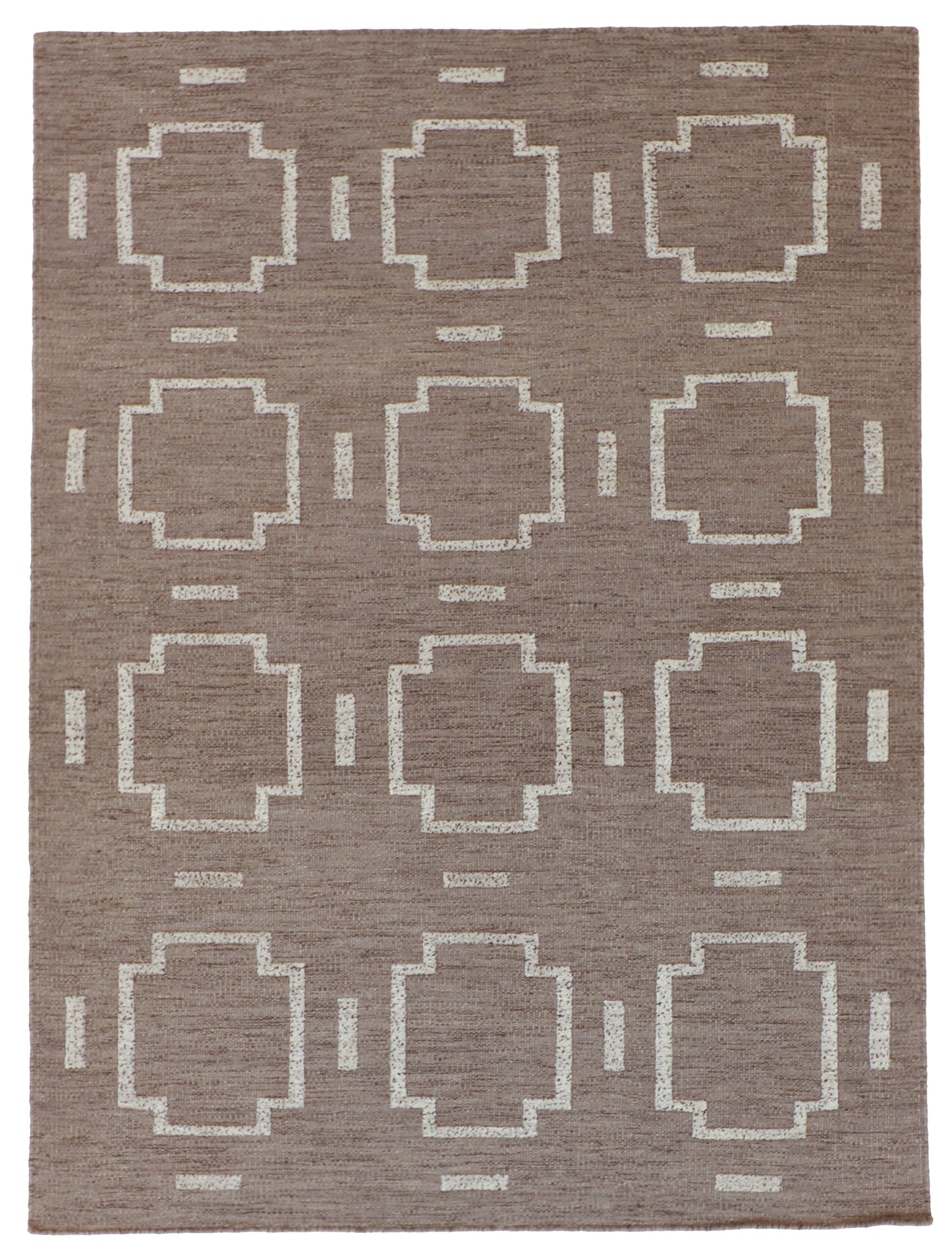W 5 L 7 Modern Kilim 100% Wool Hand-Woven All-Over Design - 62745