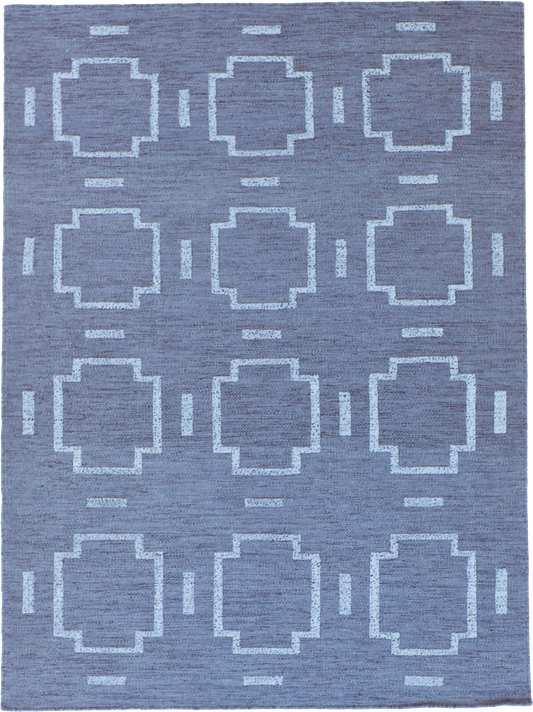 W 5 L 7 Modern Kilim 100% Wool Hand-Woven All-Over Design - 62745
