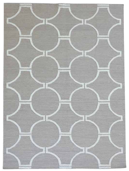 W 5 L 7  Modern 100% Wool Hand-Woven All-Over Design -  62748