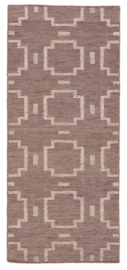 Runner - Modern Fine/Wool All Over Rectangle - Hand Knotted Rug — 62756