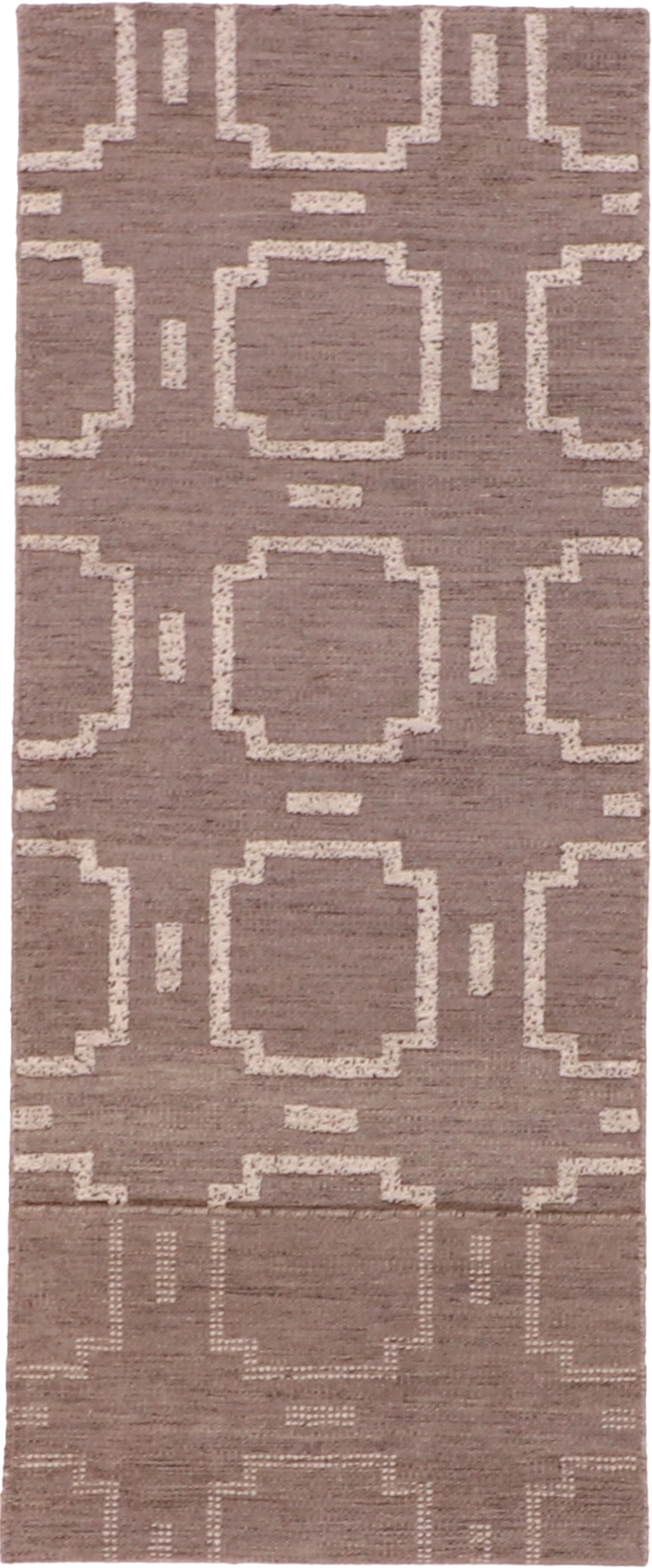 W 2.6 L 7.10 Sparta Runner 100% Wool Hand-Woven All-Over Design 62757