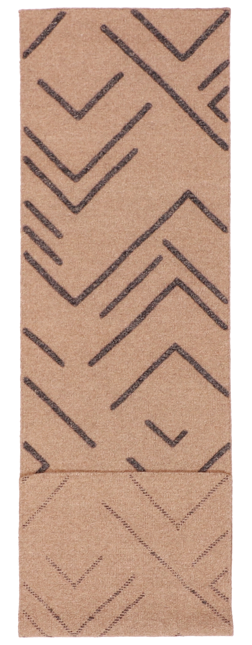 W 2.6 L 10 Modern Runner 100% Wool Hand-Woven All-Over Design - 62763