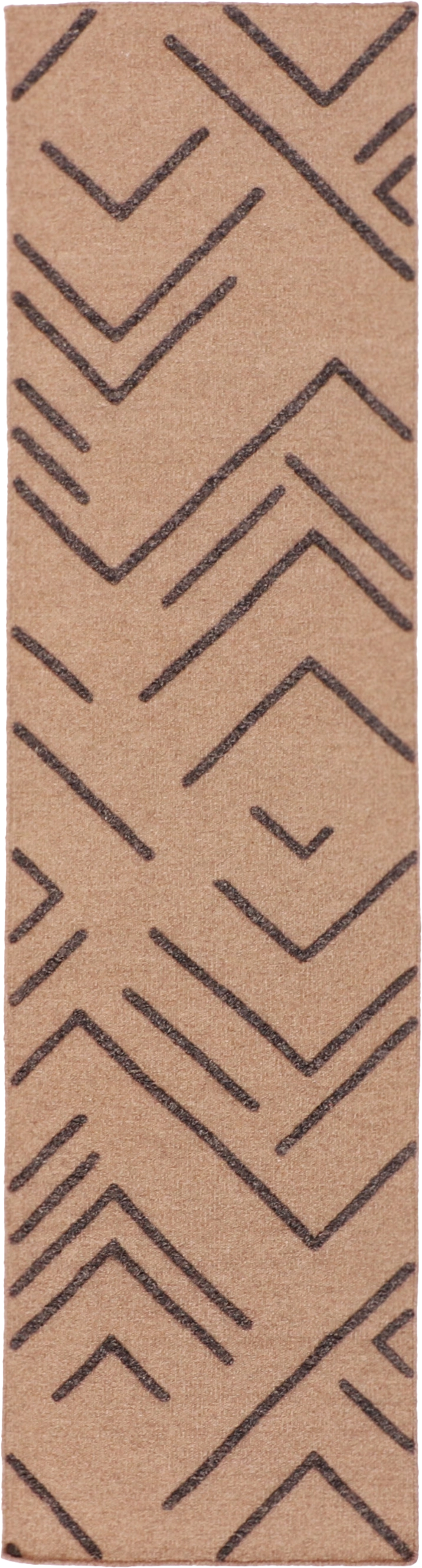 W 2.6 L 10 Modern Runner 100% Wool Hand-Woven All-Over Design - 62763