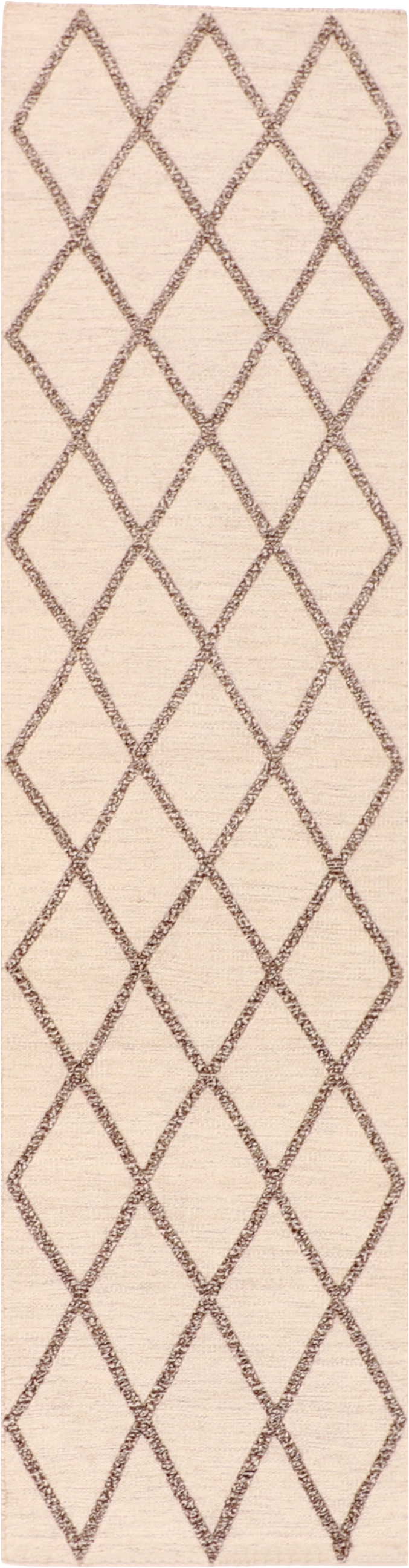 W 2.6  L 6 Modern Runner 100% Wool Hand-Woven All-Over Design - 62764