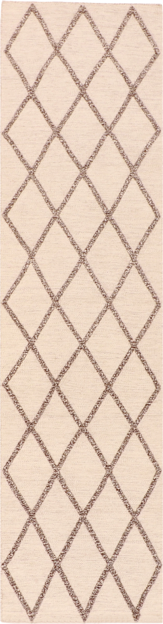 W 2.6 L 10 Modern Runner 100% Wool Hand-Woven All-Over Design - 62769