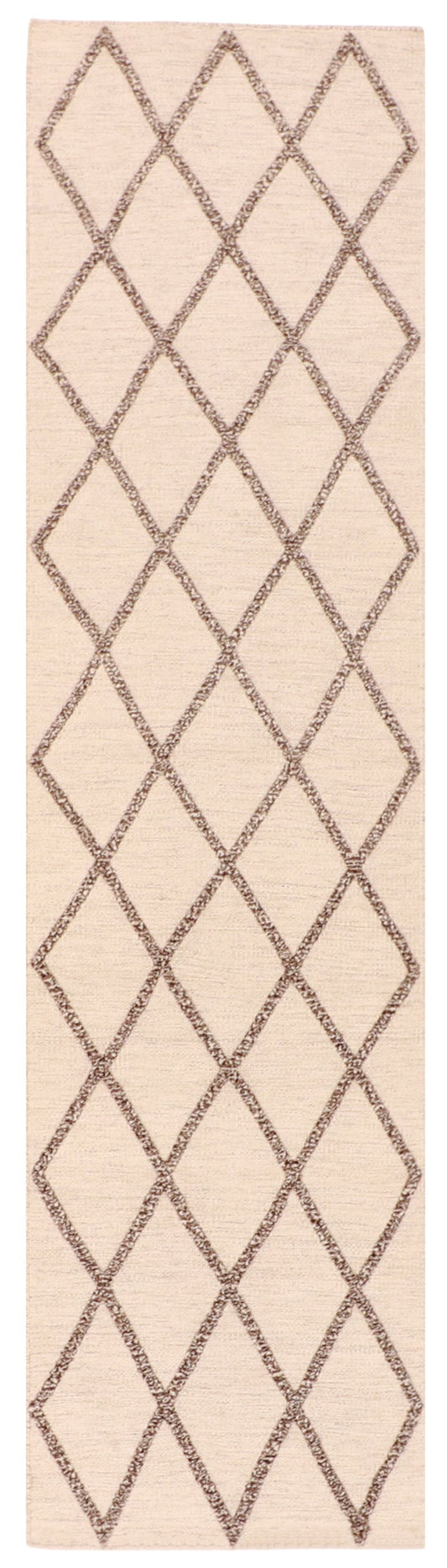 Runner - Modern Fine/Wool All Over Rectangle - Hand Knotted Rug — 62773