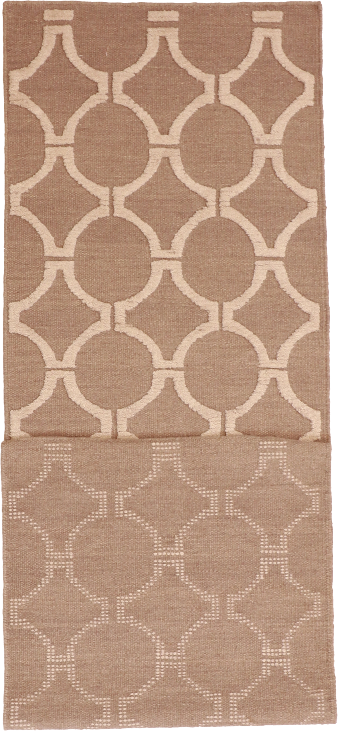 W 2.6 L 8 Modern Runner 100% Wool Hand-Woven All-Over Design - 62774