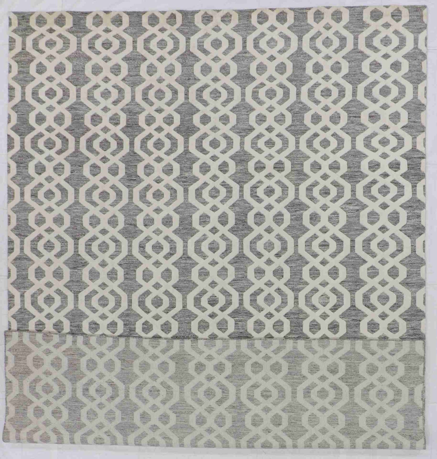 W 9 - L 12 - Contemporary Wool Morroccan Rectangle - Hand Woven Rug - 62784