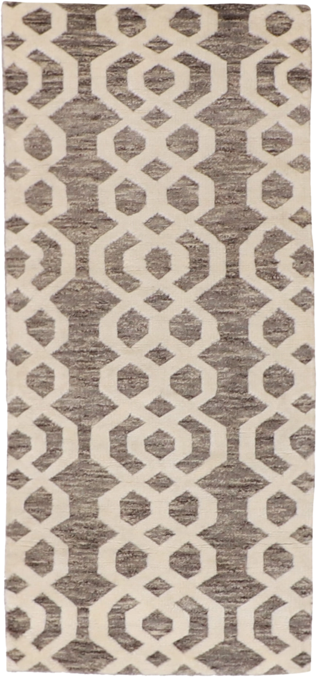 W 2.6 L 6 Moroccan Runner 100% Wool Hand-Woven All-Over Design - 62801