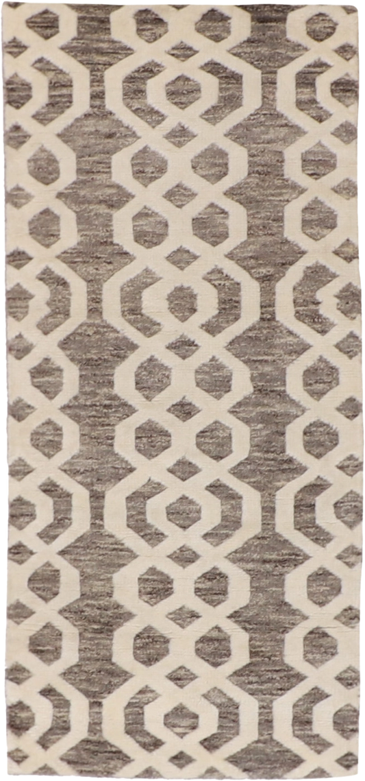 W 2.6 L 6 Moroccan Runner 100% Wool Hand-Woven All-Over Design - 62801