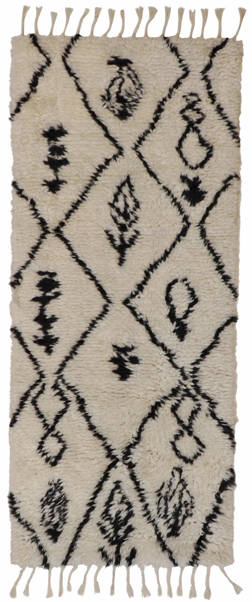 W 2.6 - L 5.11 - Moroccan Fine/Wool All Over Rectangle - Finest Hand-Knotted Quality Wool - 62814