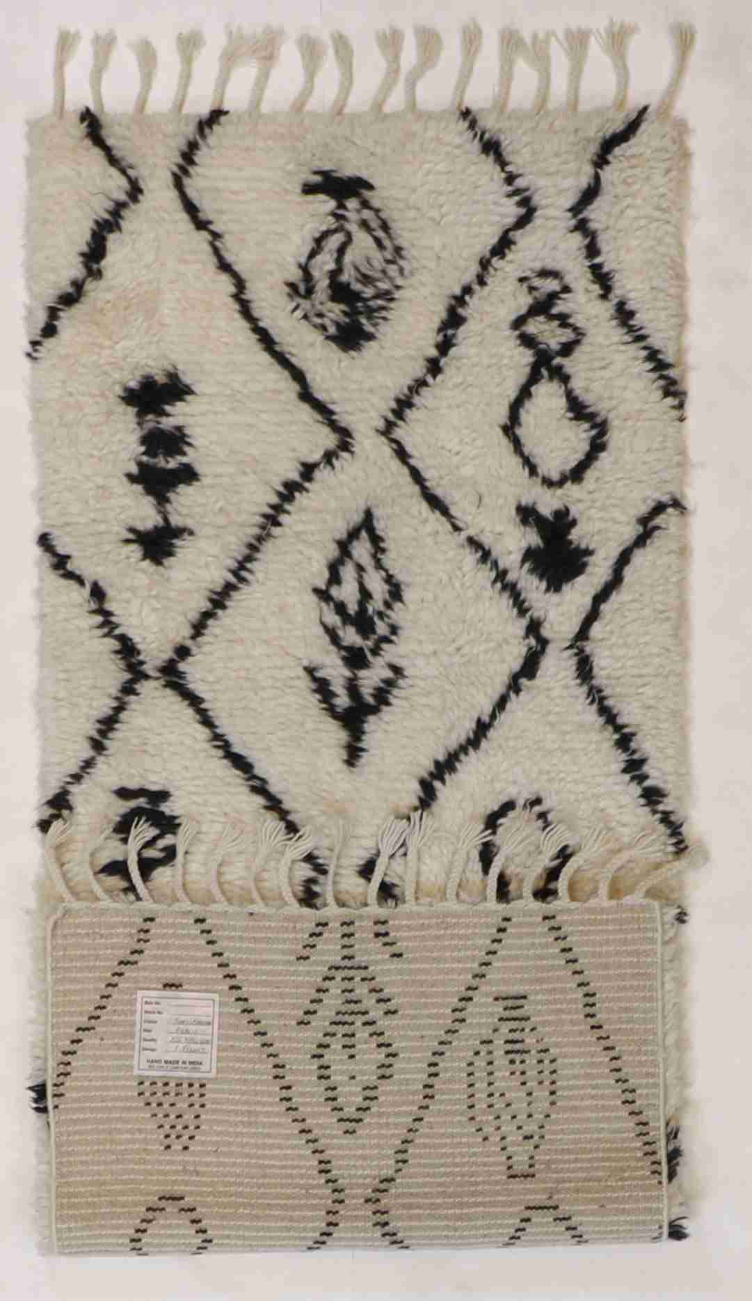 W 2.6 - L 5.11 - Moroccan Fine/Wool All Over Rectangle - Finest Hand-Knotted Quality Wool - 62814