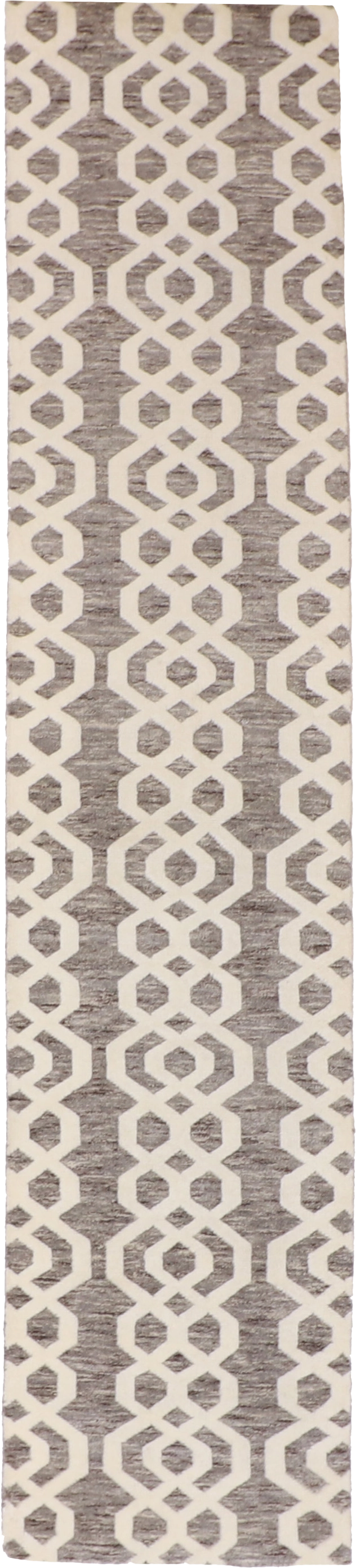 W 2.7 L 12 Moroccan Runner 100% Wool Hand-Woven Geometric Design - 62816