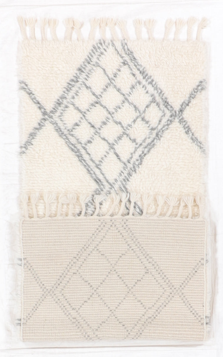 W 2.6 L 6 Moroccan Runner 100% Wool Handmade All Over Design - 62824