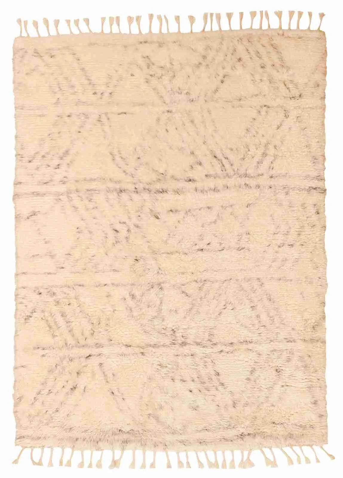 W 5 - L 7.1 - Moroccan Wool Contemporary Rectangle - Finest Hand-Knotted Quality Wool - 62837