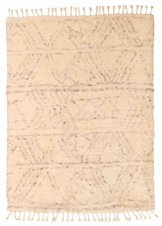 W 5 - L 7.1 - Moroccan Wool Contemporary Rectangle - Finest Hand-Knotted Quality Wool - 62837