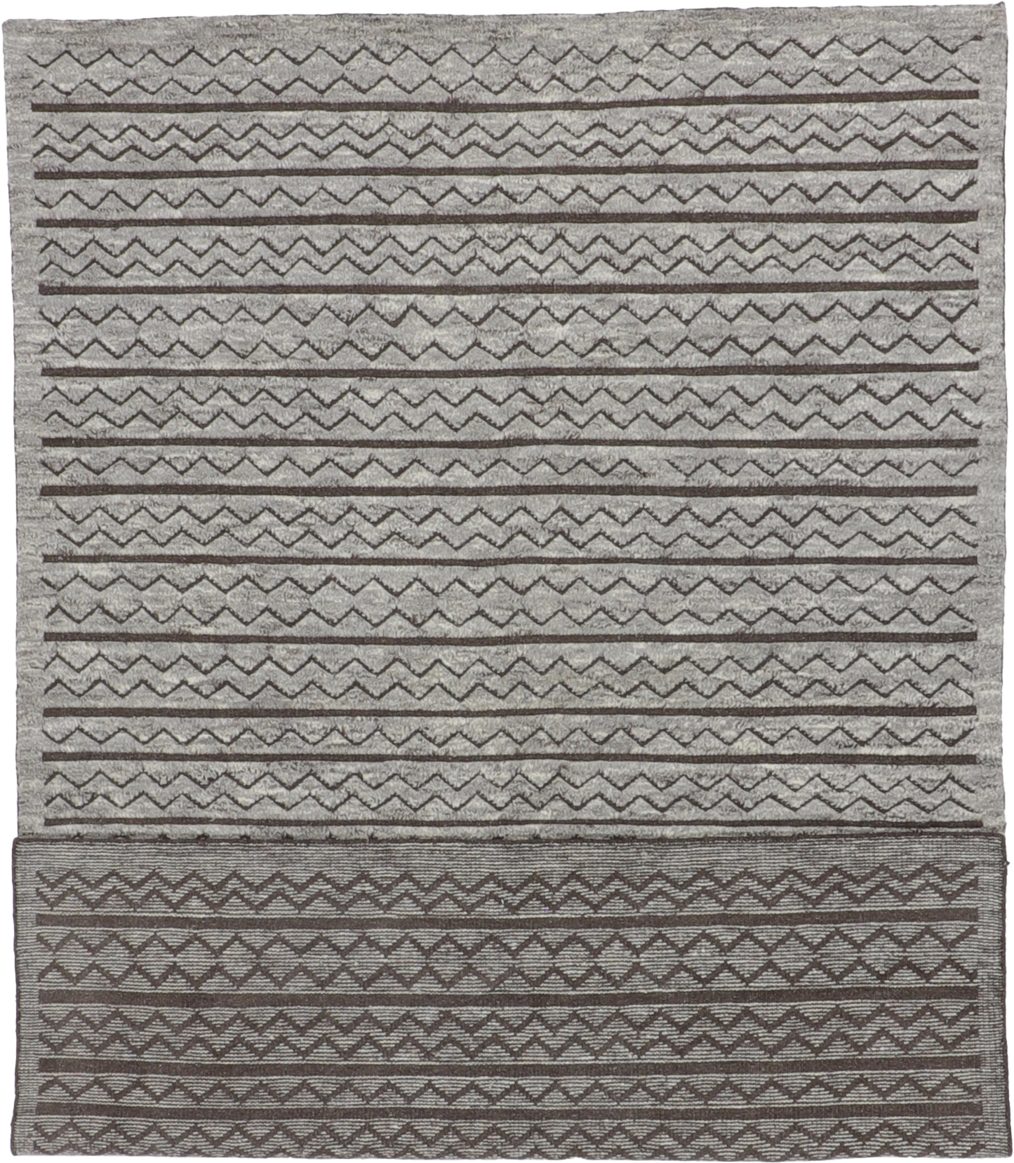 W 6 - L 9 - Moroccan Wool Contemporary Rectangle - Finest Hand-Knotted Quality Wool - 62839