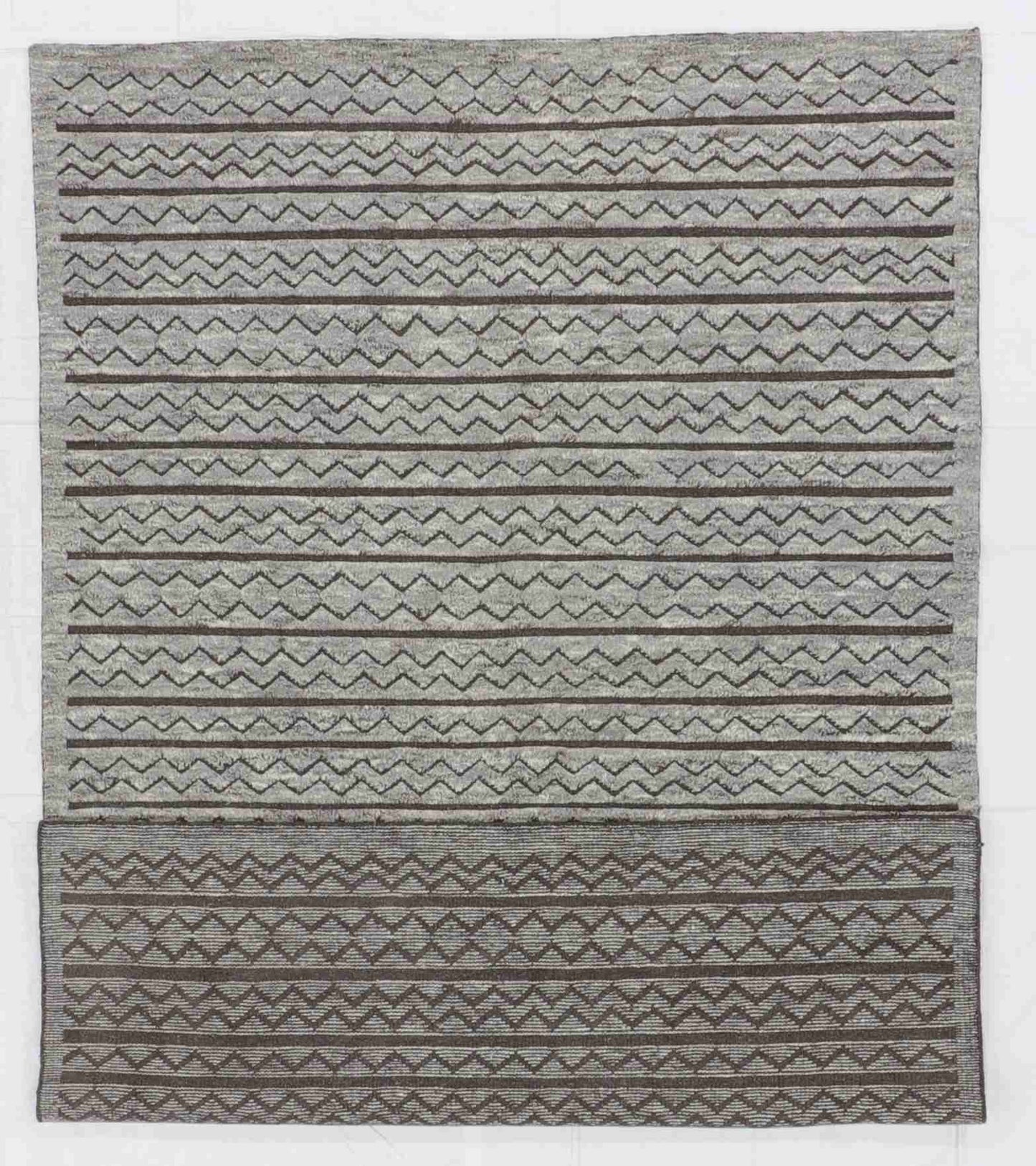 W 6 - L 9 - Moroccan Wool Contemporary Rectangle - Finest Hand-Knotted Quality Wool - 62839