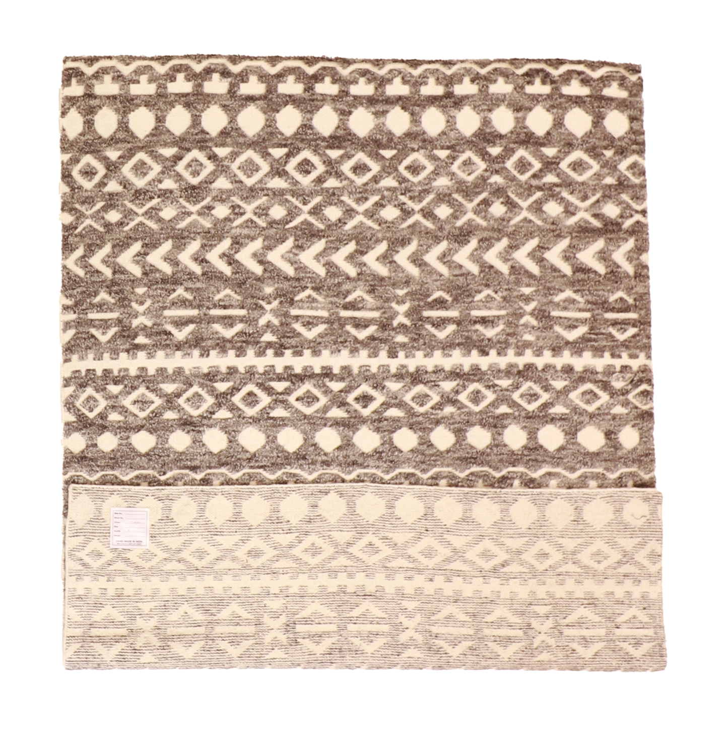 W 5.2 L 7.1 Moroccan 100% Wool Hand-Woven All-Over Design - 62841