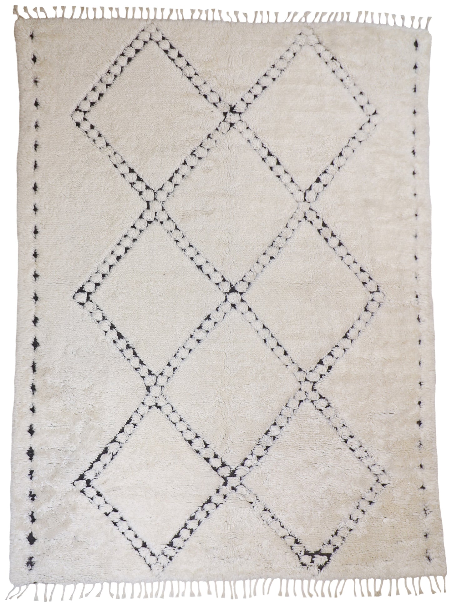 W 10.1 L 14.3 Moroccan 100% Wool Hand-Woven All-Over Design - 62843