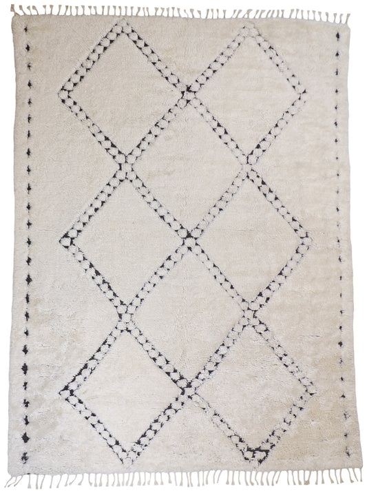 W 10.1 L 14.3 Moroccan 100% Wool Hand-Woven All-Over Design - 62843