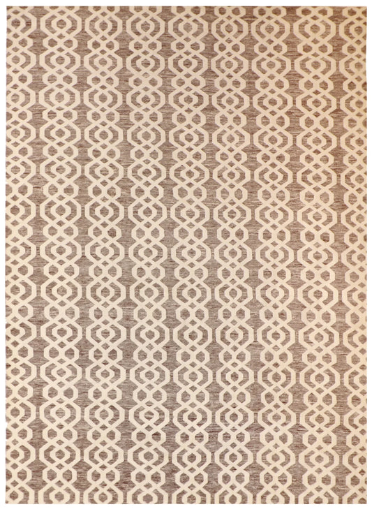 10 x 14 - Moroccan Wool Contemporary Rectangle - Finest Hand-Knotted Quality Wool — 62857