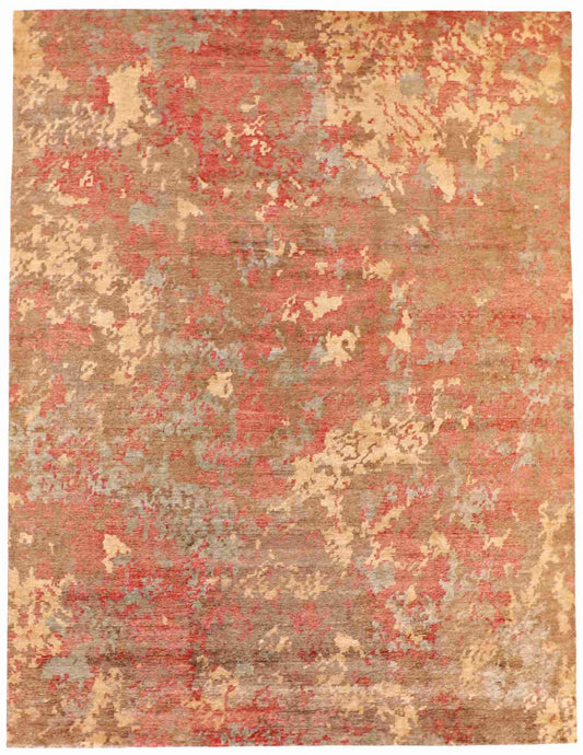 W 9 L 11.10 Modern Wool And Silk Blend Hand-Woven Contemporary Design - 62909