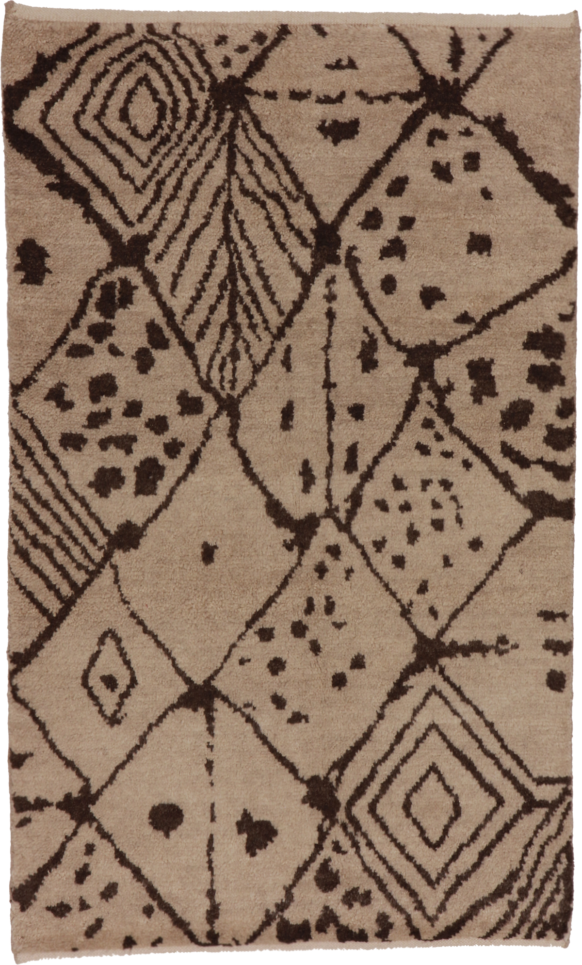 W 3 L 5 Moroccan 100% Wool Hand-Woven All-Over Design - 62937