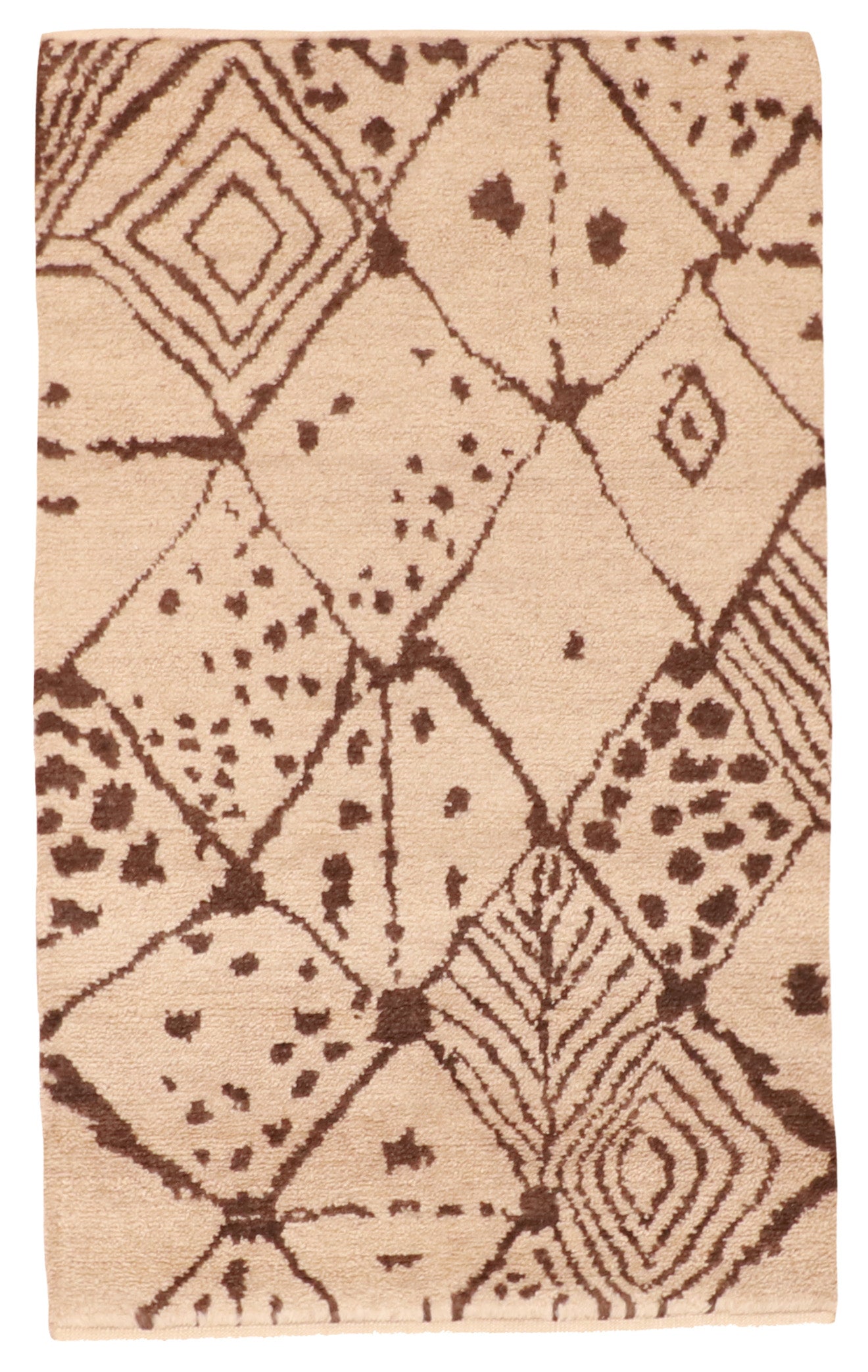 W 3 L 5 Moroccan 100% Wool Hand-Woven All-Over Design - 62938