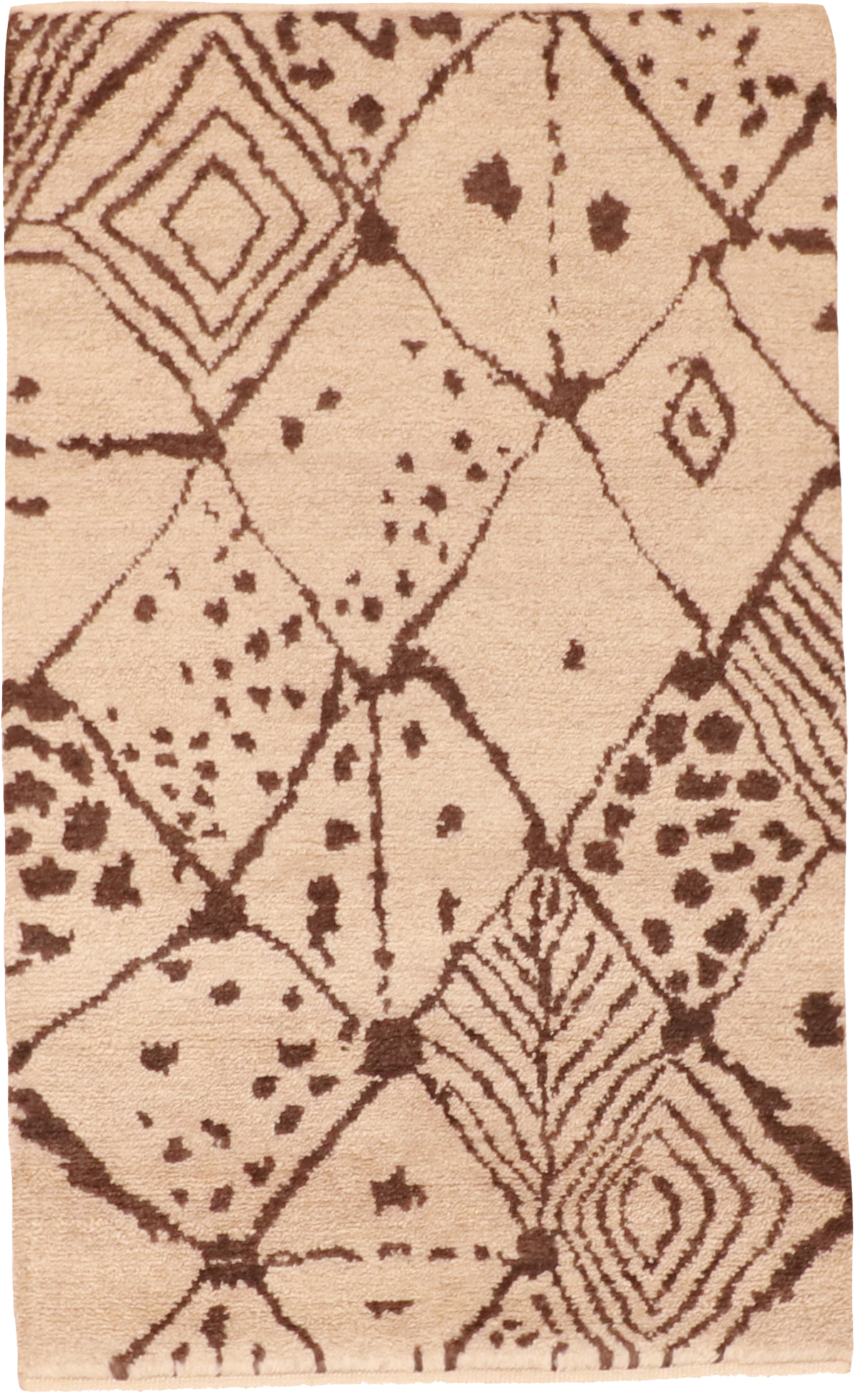 W 3 L 5 Moroccan 100% Wool Hand-Woven All-Over Design - 62938