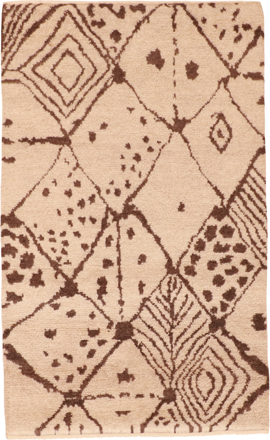 W 3 L 5 Moroccan 100% Wool Hand-Woven All-Over Design - 62938