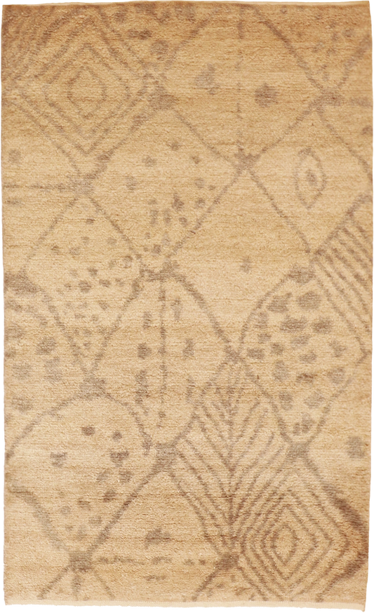 W 3 L 5 Moroccan 100% Wool Hand-Woven All-Over Design - 62939