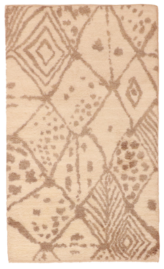 W 3 L 5 Moroccan 100% Wool Hand-Woven All-Over Design - 62940