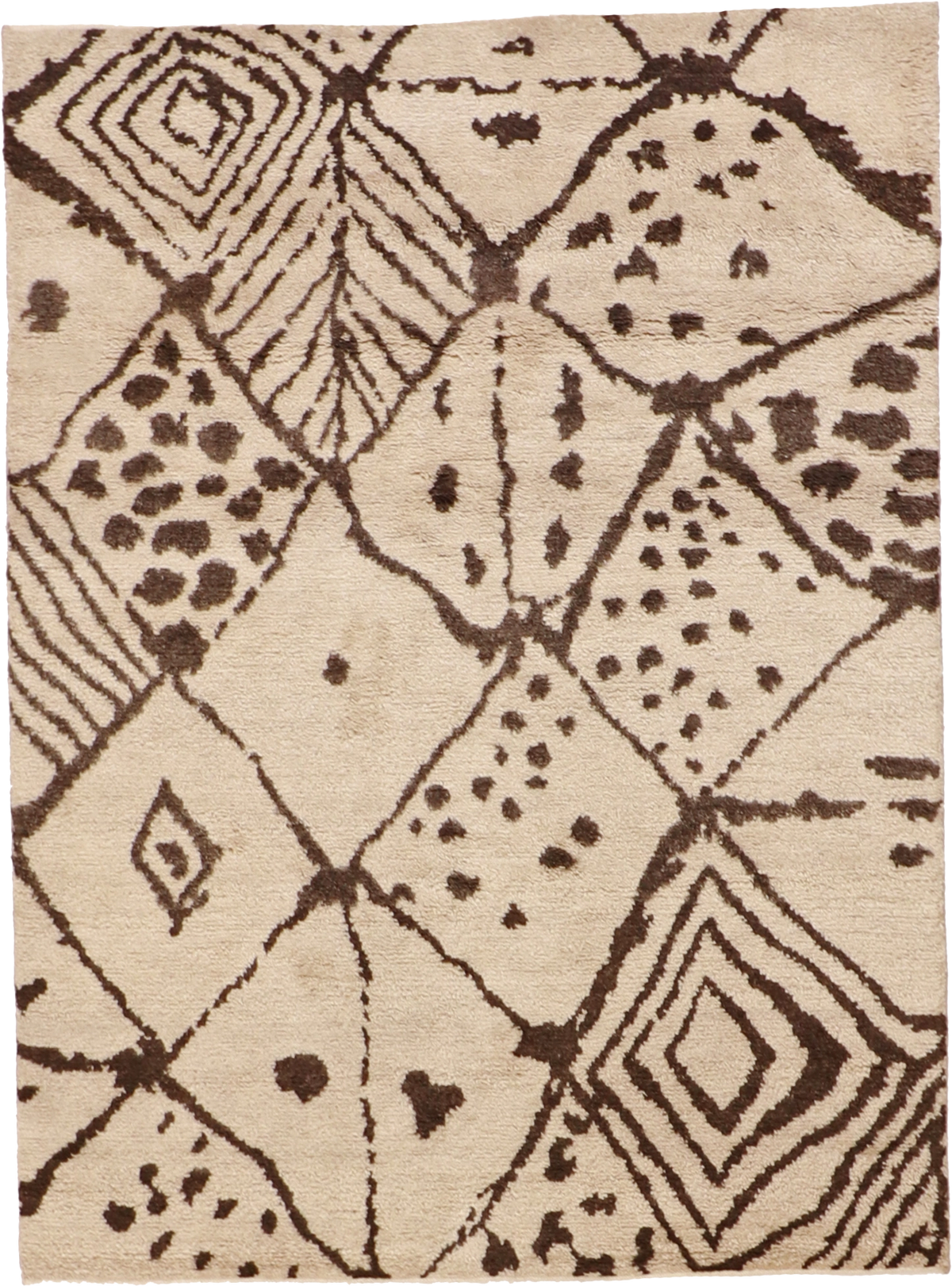 W 5.2 L 6.10 Moroccan 100% Wool Hand-Woven All-Over Design - 62941