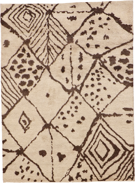 W 5.2 L 6.10 Moroccan 100% Wool Hand-Woven All-Over Design - 62941