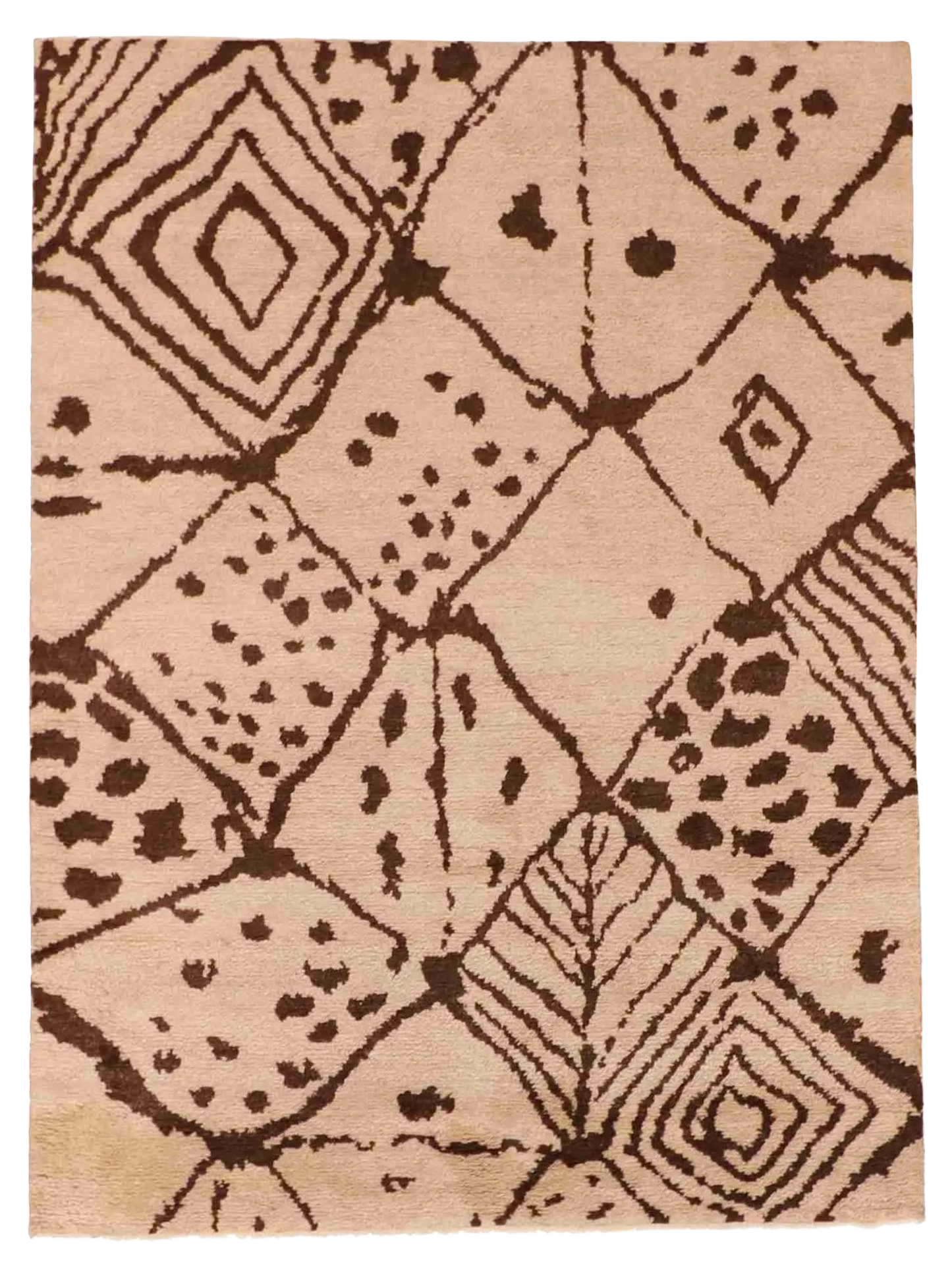 W 5.2 L 6.11 Moroccan 100% Wool Hand-Woven All-Over Design - 62942