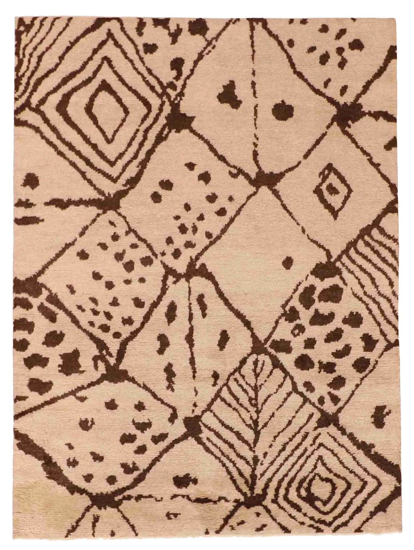 W 5.2 L 6.11 Moroccan 100% Wool Hand-Woven All-Over Design - 62942