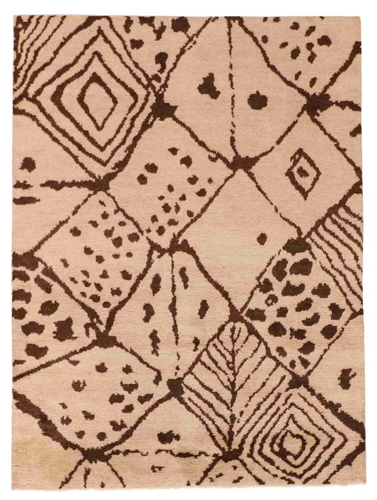 W 5.2 L 6.11 Moroccan 100% Wool Hand-Woven All-Over Design - 62942