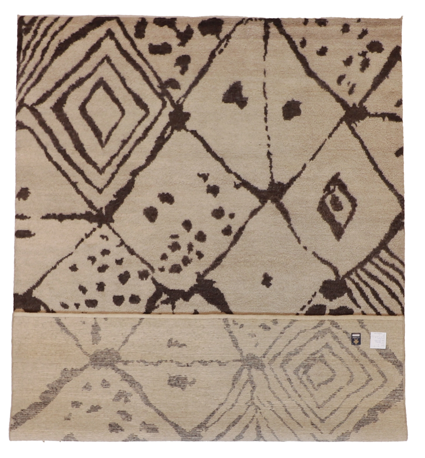 W 6.3 L 9.2 Moroccan 100% Wool Handmade All Over Design - 62945