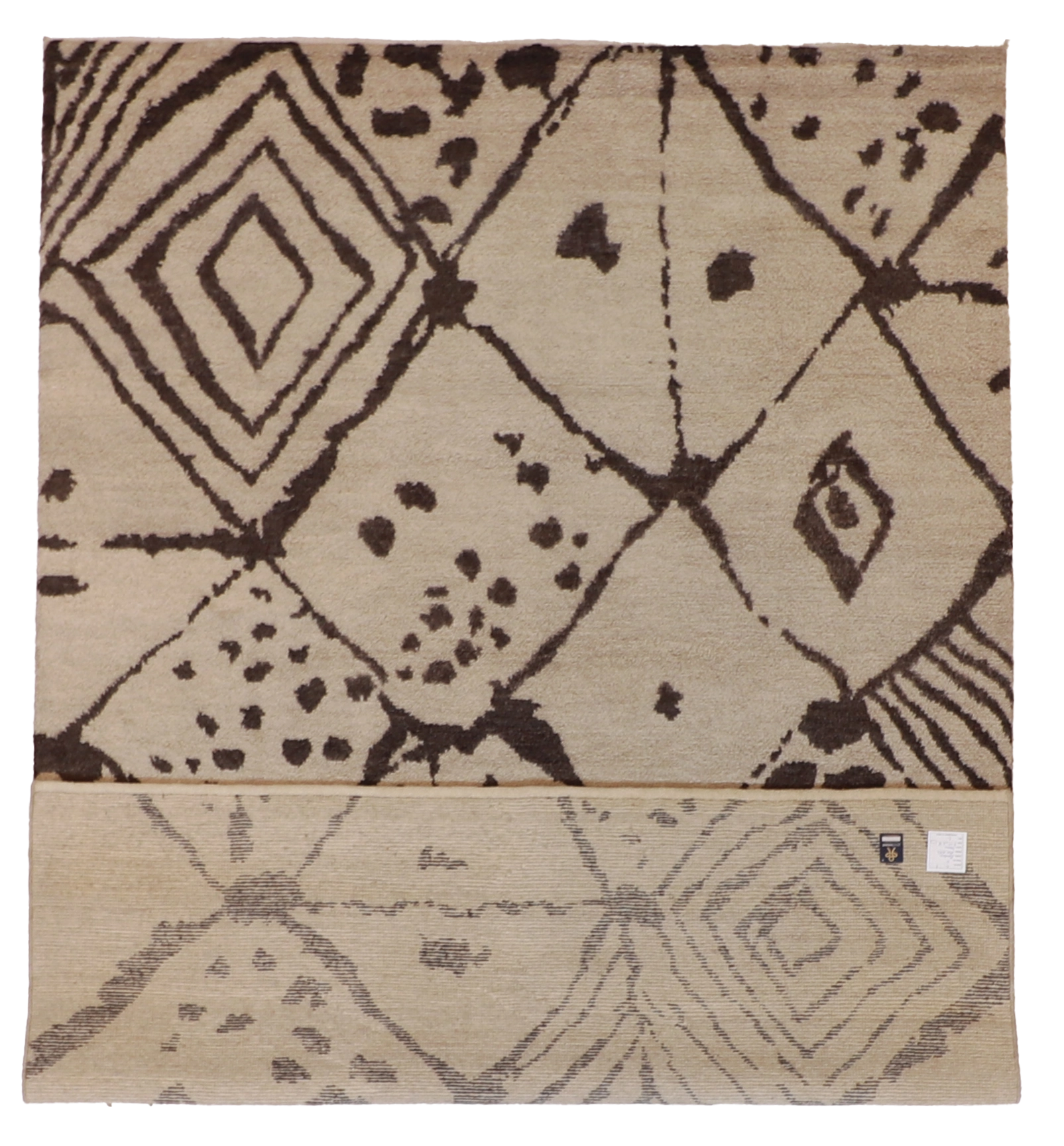 W 6.3 L 9.2 Moroccan 100% Wool Handmade All Over Design - 62945