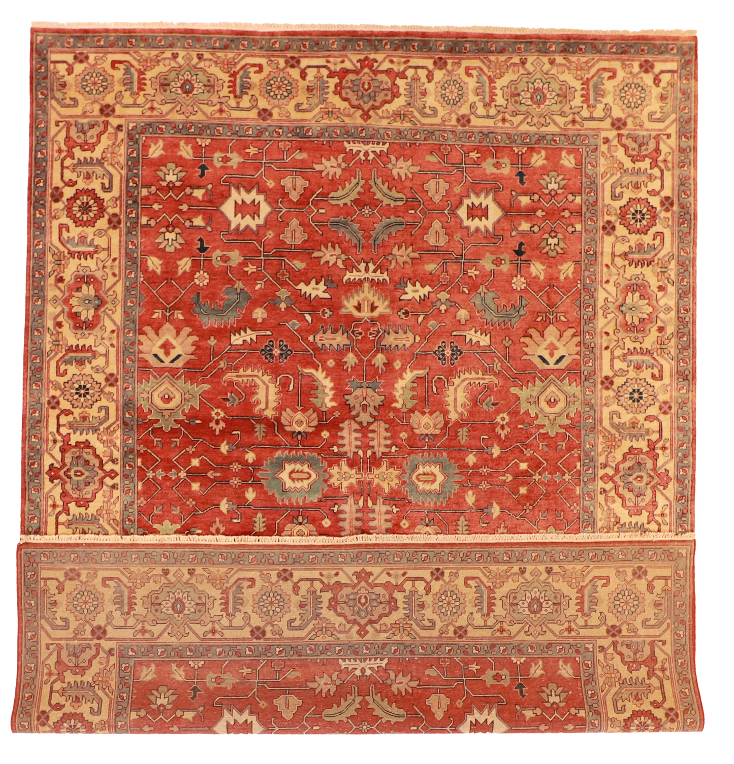 W 8.10 L 11.11 Serapie 100% Wool Hand-Woven Geometric Design - 62950