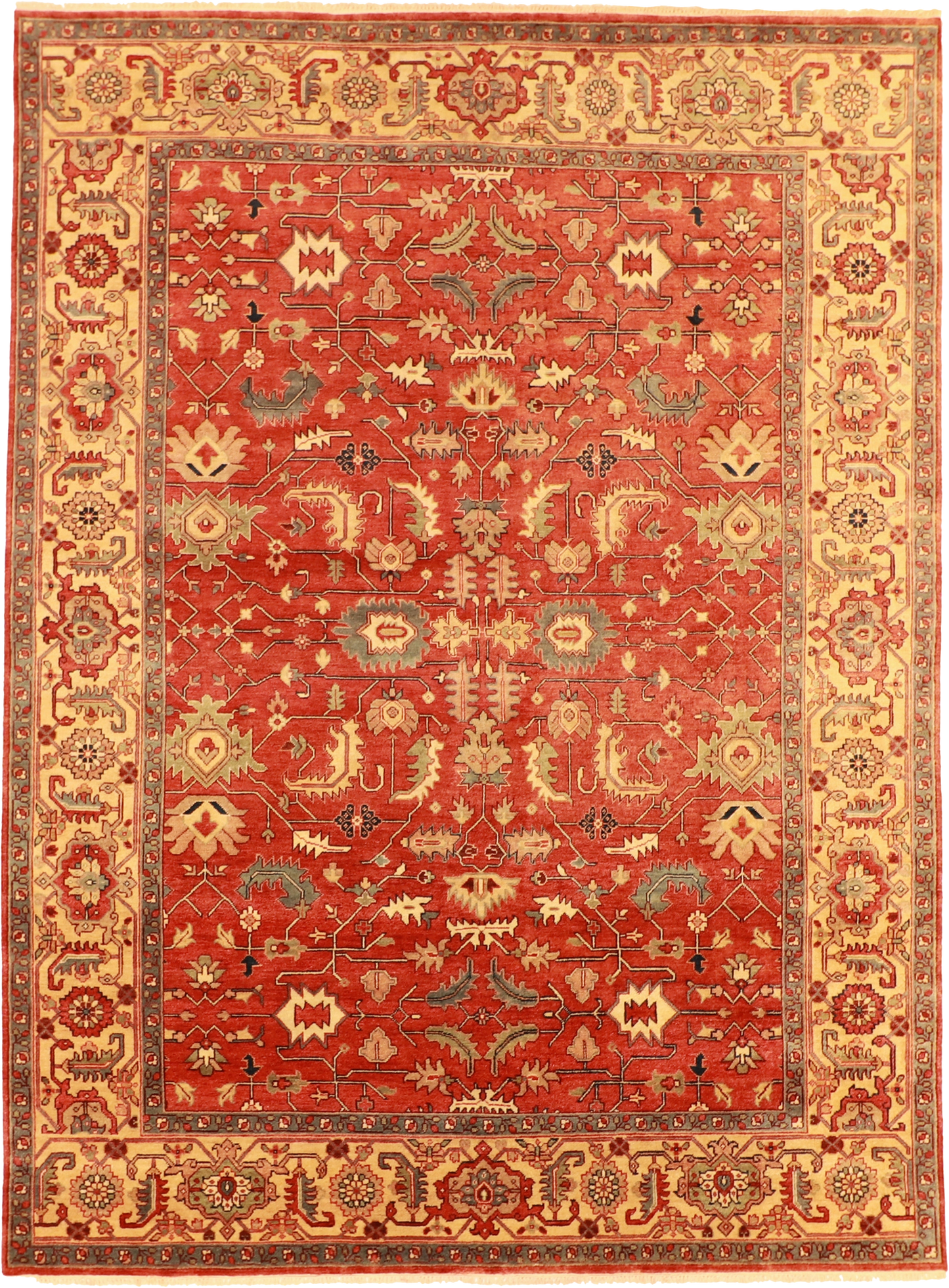 W 8.10 L 11.11 Serapie 100% Wool Hand-Woven Geometric Design - 62950