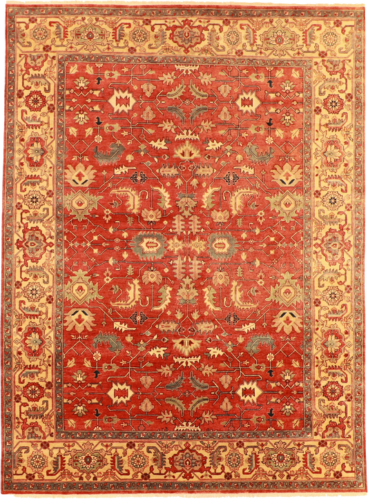 W 8.10 L 11.11 Serapie 100% Wool Hand-Woven Geometric Design - 62950